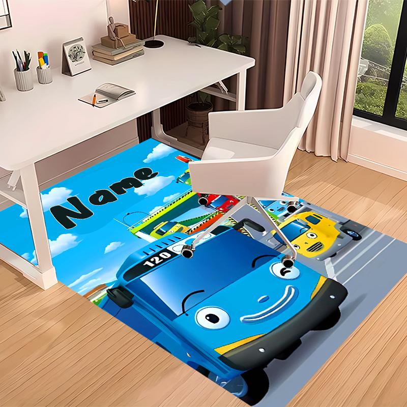 Custom personalization Tayo the Little Bus Print Area Rug - Soft, Washable Non-Slip Indoor Mat,Living Room,Home&Office Decorative Rug