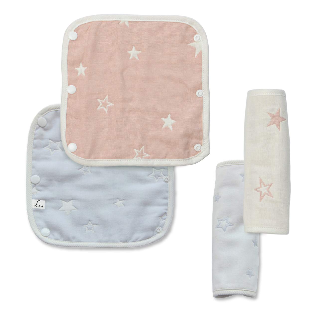 

Baby Carrier Simple and Cute Sucking Baby Carrier Cold Covers, Design, Pads, 100% Cotton, 6-Layer Gauze, Covers, Protection, 4-Pack (2 Pairs)