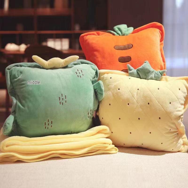 Car Cartoon Multifunction Pillow Blanket & Hand Warmer Combo.