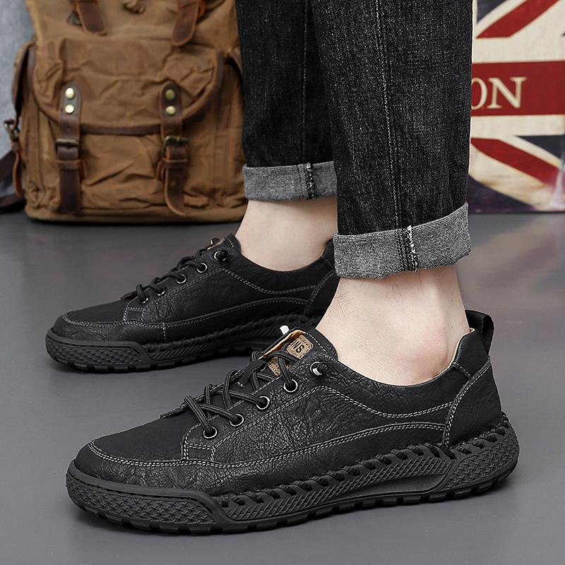 New Handmade Male Rubber Shoes Handmade Breathable Walking Shoes Outdoor Shoes Wear-resistant Men Trekking Hunting Sneakers