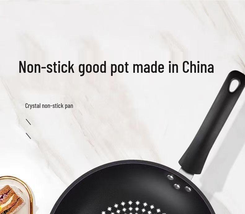 Wok German din Cristal Antiaderent cu Fund Plat pentru Inducție și Gaz