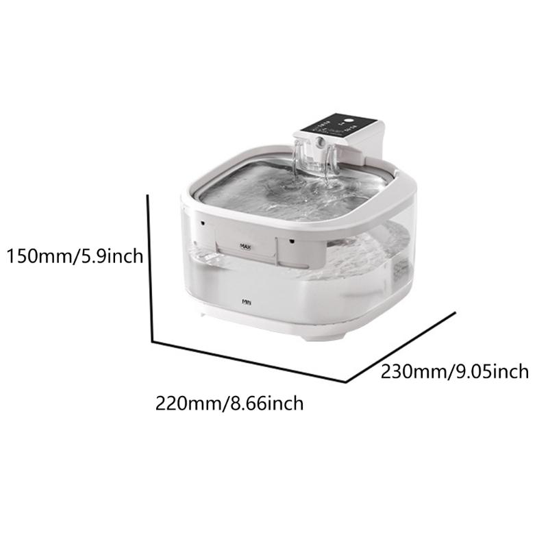 USB Rechargeable Pet Water Fountain 5000mah Battery Large Capacity 4.5L Quiet Operations for Cats Small Dog Watering Use
