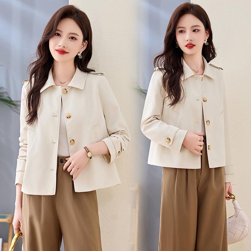 

Маленькая модная женская куртка - Весна/Осень 2025, Высококлассный повседневный приталенный и универсальный топ (MS8822) M 45-55 kg грязно-белый