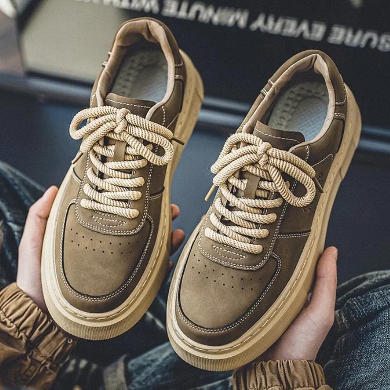 Sneakers Men Sports Casual Sneaker Thick Bottom Lace Up Skateboard Shoes Trend Retro Designer Tennis Men Male Chaussure Hommes