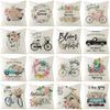 Nordic Polyester Printed Pillow Cover Letter Flower Sofa Cushion Cover Office Cushion Home Furnishing