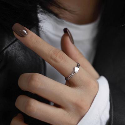Bague de chaîne empilée bague alimentaire boucle de bague bague de doigt ins bague ouverte froide