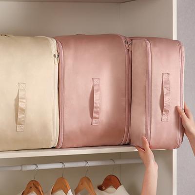 Bettwäsche Aufbewahrungstasche mit Reißverschluss Großes Fassungsvermögen Wasserdicht Platzsparend Selbstkomprimierender Organizer Bettdeckenverpackungswürfel