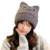 Korean New Autumn and Winter Hat for Women Cute Bear Plush Knitted Wool Hat for Winter Warm Ear Protection Hat Thick
