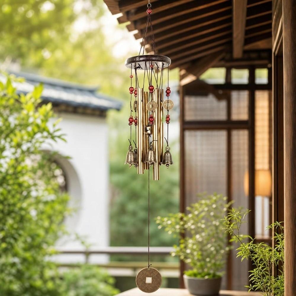 Metal Bell Metal Wind Chimes Wealth and Prosperity Decoration Wind Chime Pendant Vintage Garden Home Wind Chimes Home Outdoor