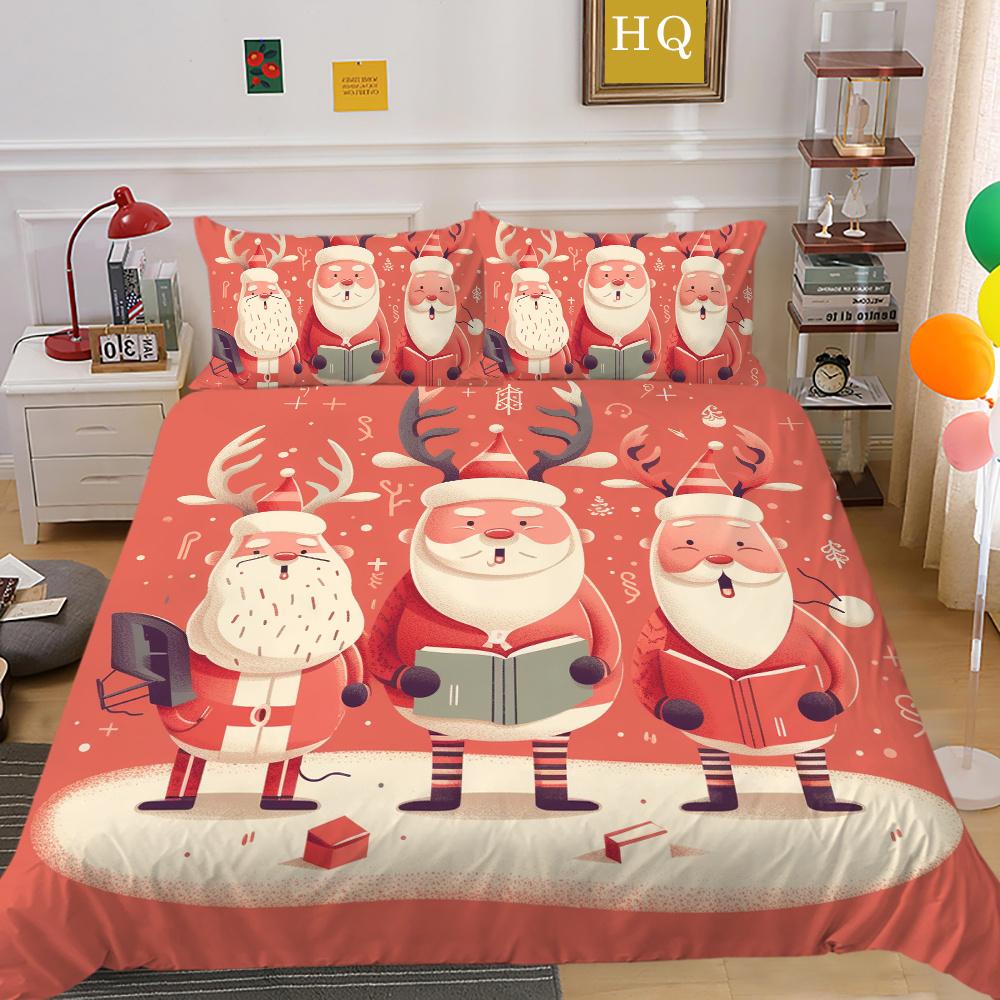 3D Christmas Printing Bed Set Cover King Size Polyester Bedding Set Boy Kid High Quality Bed Clothes