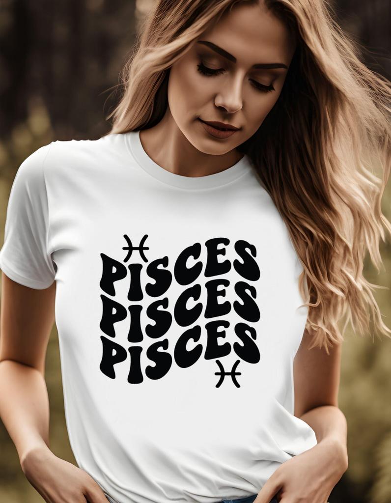 Pisces Zodiac Tee, Febuary March Birthday Gift, 8 Colors, Unisex Pisces Shirt, Astrology Tee, Zodiac Sign T-Shirt, Gift for Pisces