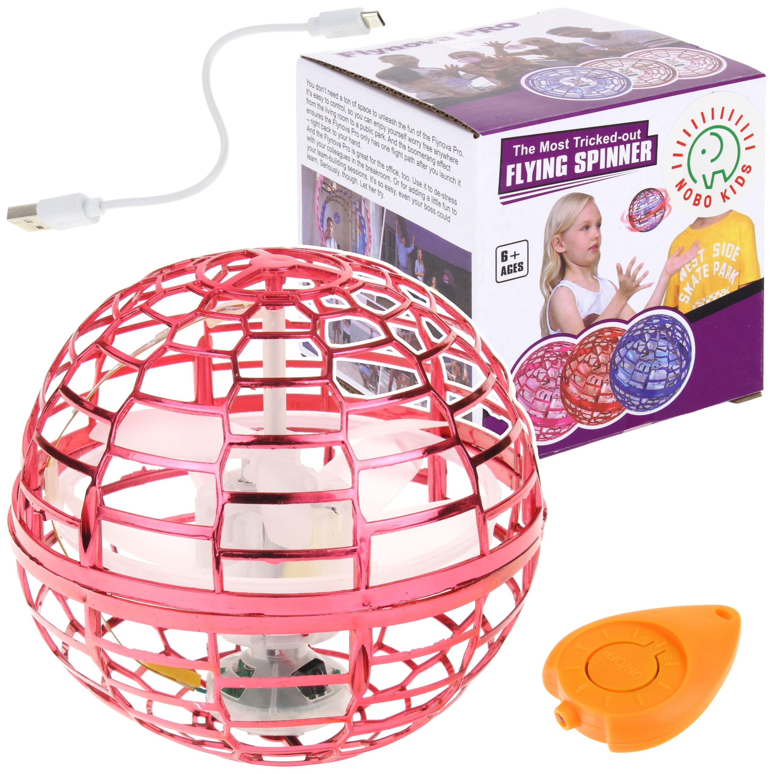 Flying Ufo Ball Lights Up Boomerang Ball Controlled by Hand Red