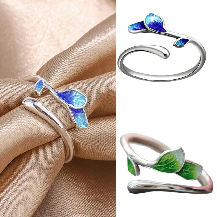 Elegant Adjustable Wedding Rings Dating Rings Tree Leaf Shape Opening Finger Jewelry Suitable for Woman and Man Present