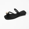 Toe slippers~ Women's summer outer wear 2025 new metal high-end fashion thick heel cool slippers women's comfort