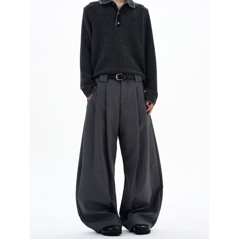 Kisko Basic Cleanfit Casual Straight-Leg Trousers for Commuting, Unisex, High-End American Style Loose Straight-Leg Pants
