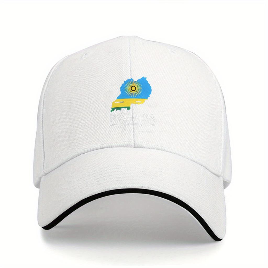 Rwanda Map Flag Baseball Cap Adult Unisex Breathable Polyester Adjustable Casual Hat