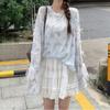 Butterfly Printing Long Sleeve T-shirt Summer New Pattern Thin Style Chic Loose Crew Neck Sunscreen Tops Women's Clothin