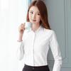 Spring and Autumn Black and White Shirt Women's Korean Version of The Slim Long-sleeved Tooling Shirt Work Clothes Professional Wear Formal Wear Top