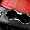 A87Q-Carbon Fiber Interior Center Console Gear Shift Panel Cup Holder Cover Trim Decal Frame for Ford Mustang 2015-