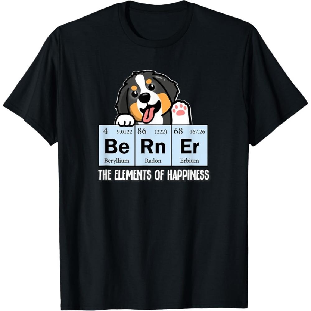 Kids Kawaii Elements of Happiness Bernese Mountain Dog Lover T-Shirt XXXXXL чёрный
