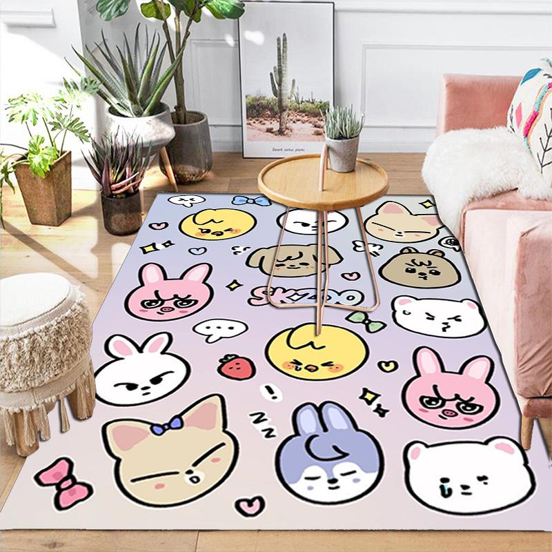 Cartoon Rabbit Rug Floor Mat for Living Room or Bedroom Soft and Comfortable Carpet a Gift for Birthday and Holiday.ZFF0913256