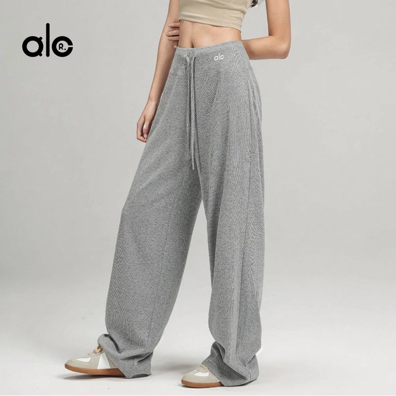 Aloneadv Yoga Pants Lazy Relaxed Feeling Loose Soft Glutinous Shake Pants Women's Spring Knitting Sports Wide Legs Casual Pants