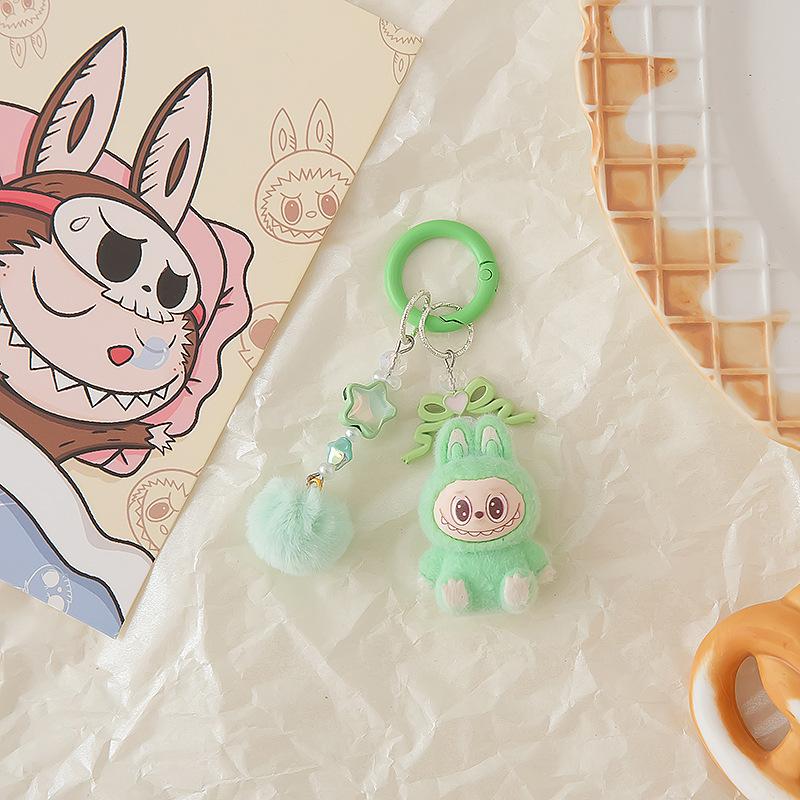 Flocking Cloth Keychain Accessories Pendant Three-dimensional Creative Personalized Cartoon Gift Student Schoolbag Hanging