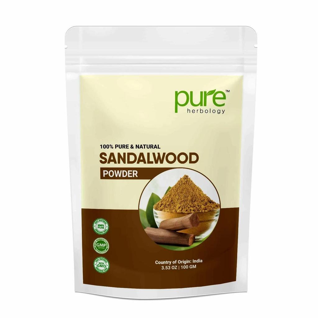 Pure Herbology Pure & Natural Sandalwood Powder for Face, Skin Whitening, 100gm