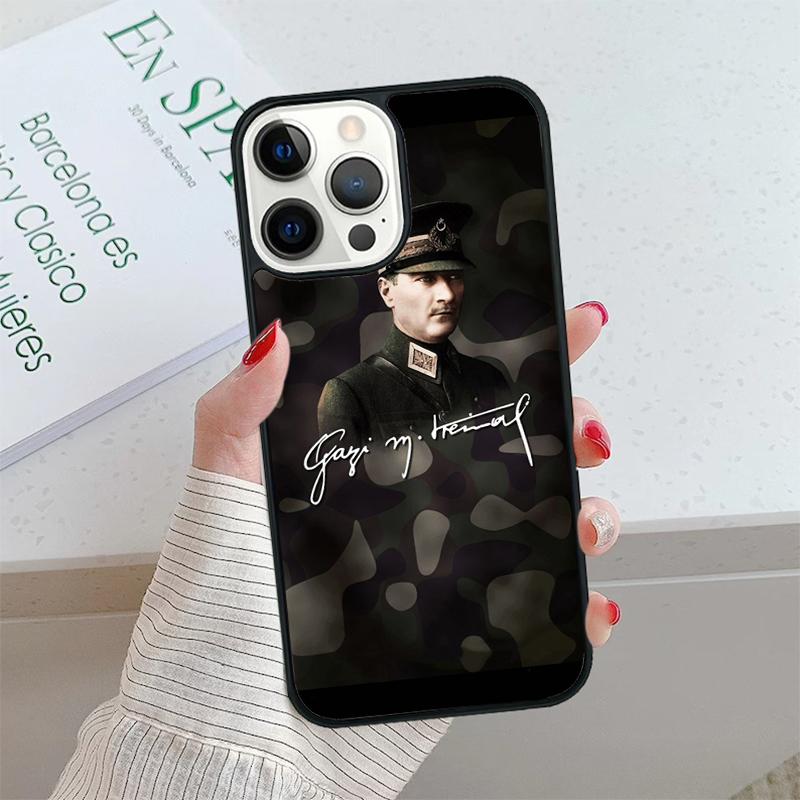 Mustafa Kemal Ataturk Signature Phone Case cover For iPhone 17 15 16 14 13 12 11 Pro Max Coque For Apple PLUS fundas