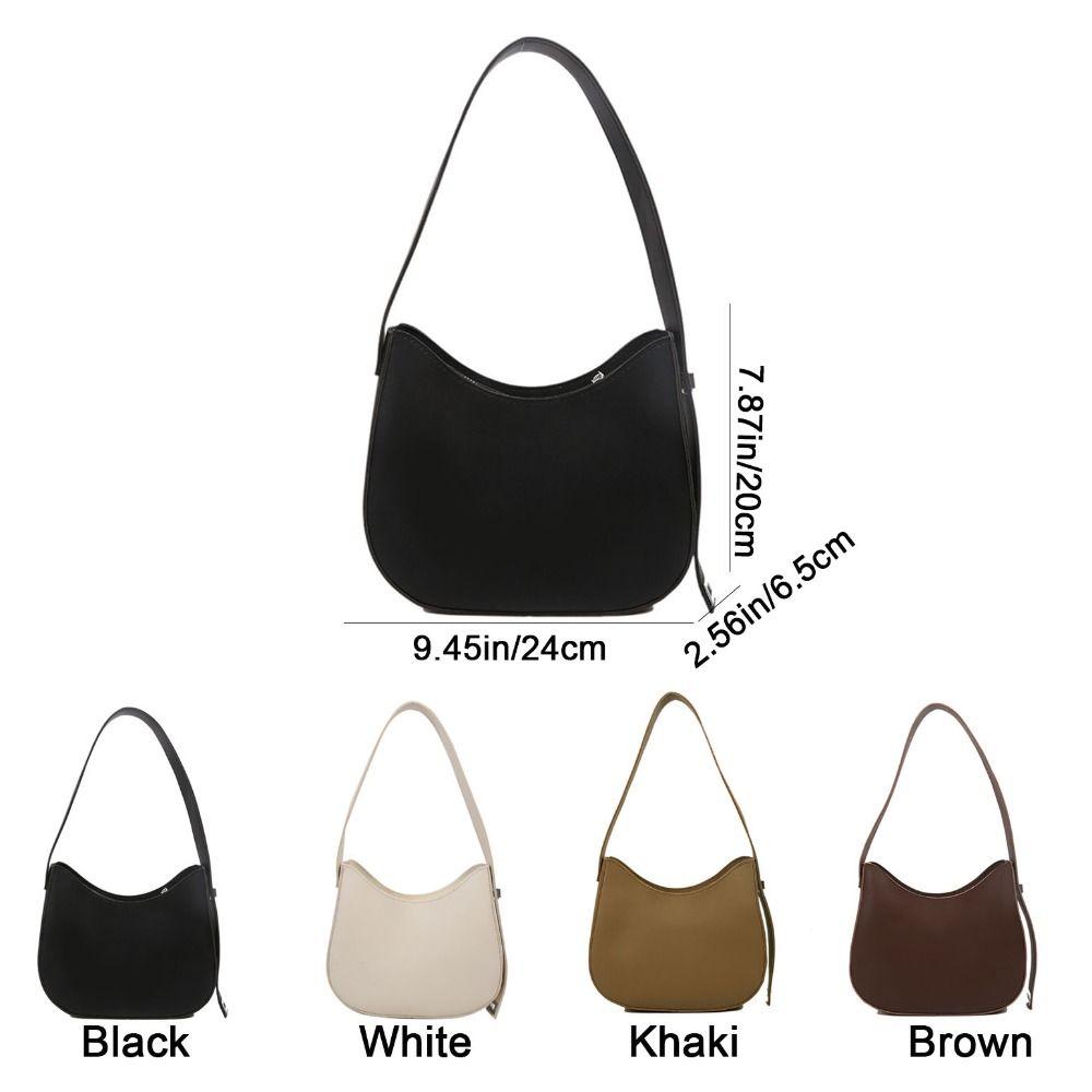 Large Capacity Shoulder Underarm Bag Solid Color Handbags Fashion Shoulder Bag  Shopping