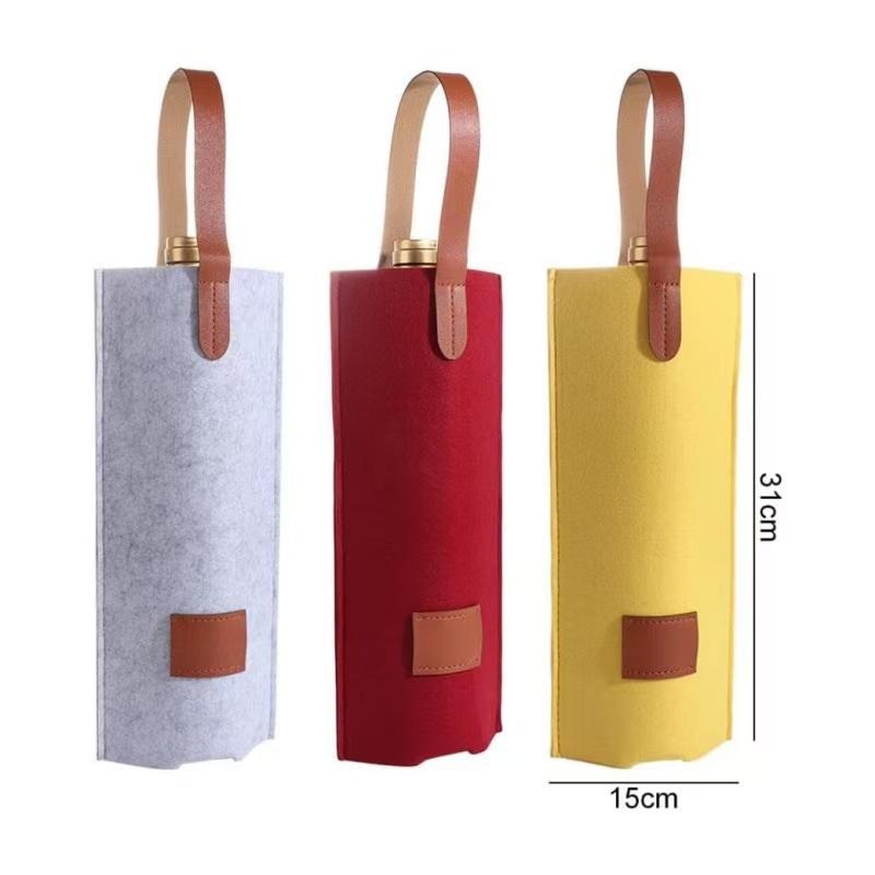 Wine Bag Felt Single Bottle Insulated Tote Bottle Wine Carrier Bag Padded Wine Cooler Gift For Wine Lovers Or Wedding