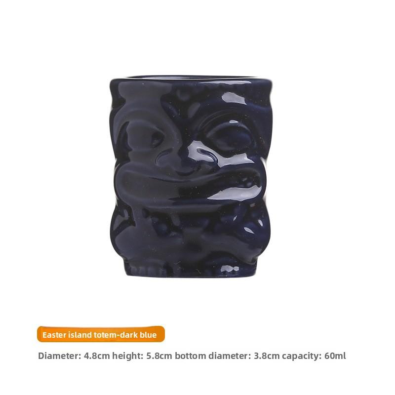 Mini Keramik Tiki Cocktailbar Zubehör Tiki Becher Schnapsglas Wein Set Hausbar Spirituosenbecher Schnapsgläser Wodka 50ml 55ml 60ml