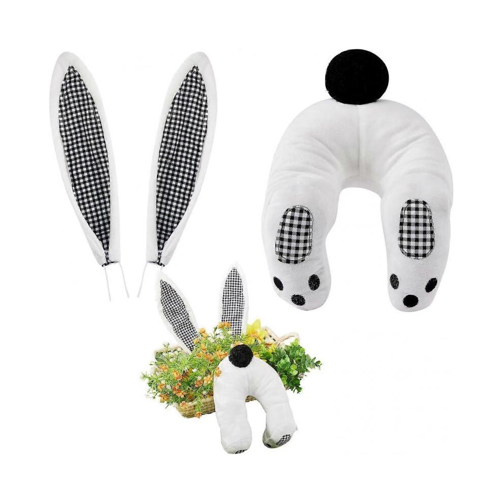 Easter Bunny Wreath Attachment, Bunny Butts for Wreath, Easter Bunny Butts Wreath Kit Door Decoration, Easter Wreath Attachment with Thief Rabbit Ears