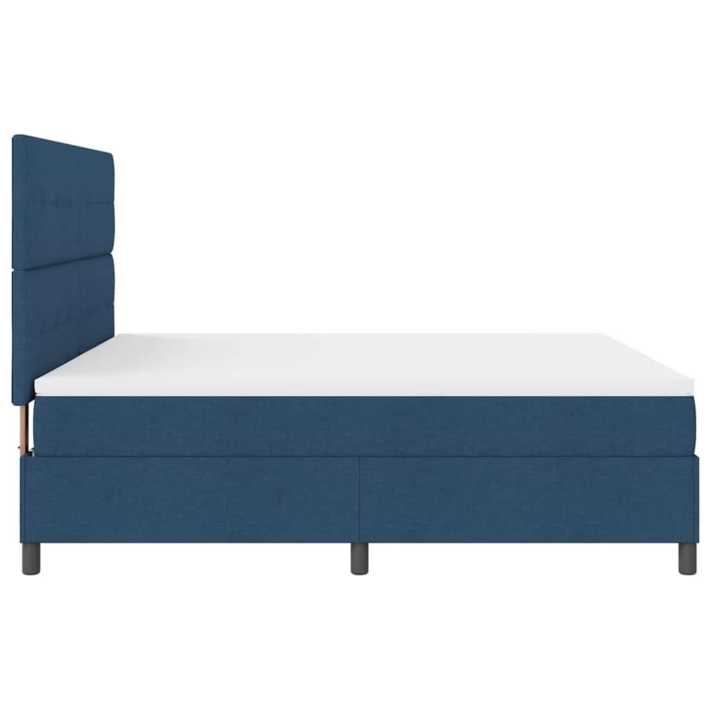 Box Spring Bed with Headboard Blue 180 x 200 cm Fabric