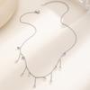 Collier à pampilles superposé avec Zircon Chaîne Argent Doré Pendentif Goutte d'eau Scintillante Bijoux Légers Hypoallergéniques pour Femmes