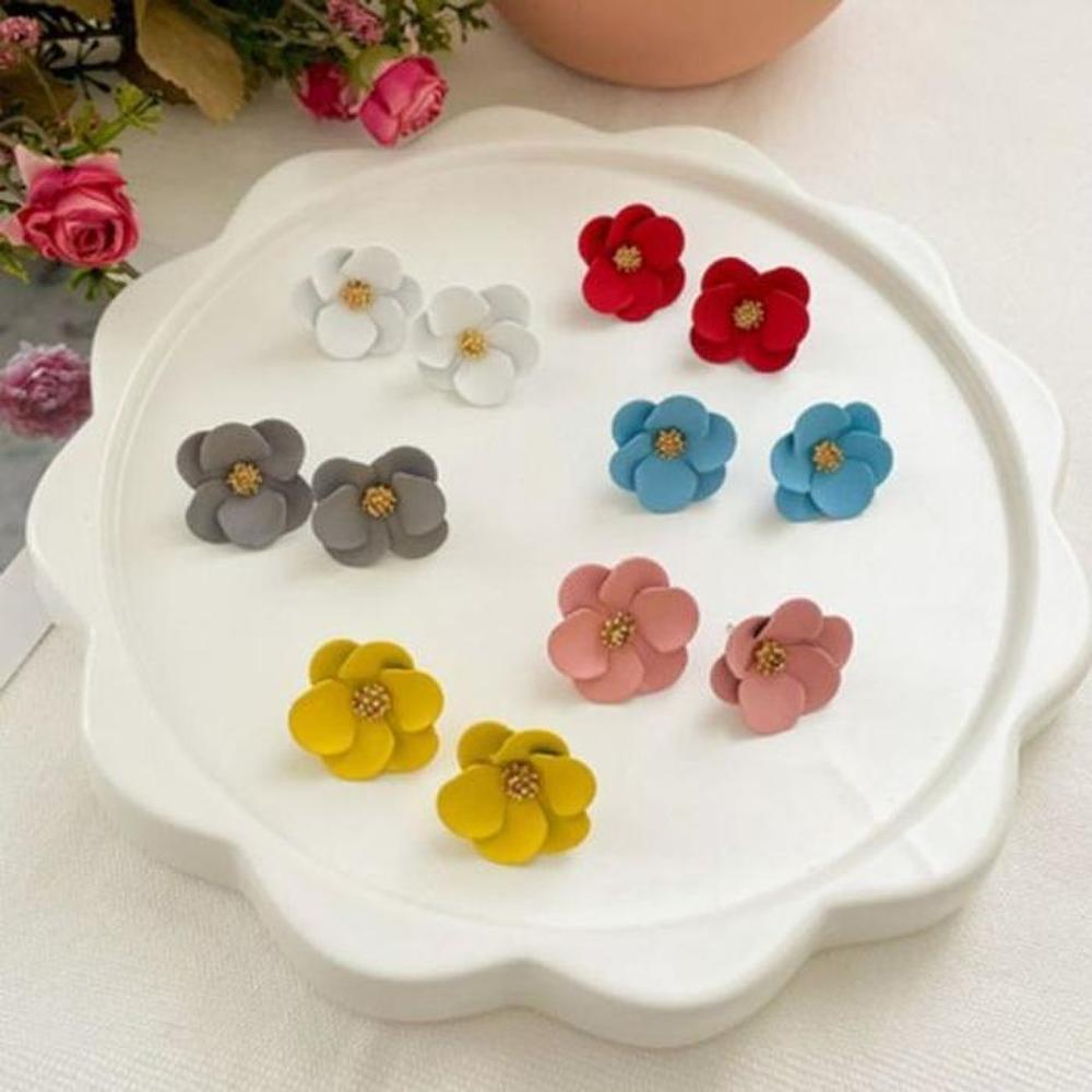 [Onm] Onm Ggd Vivid Camellia Flower Earrings (9593245)