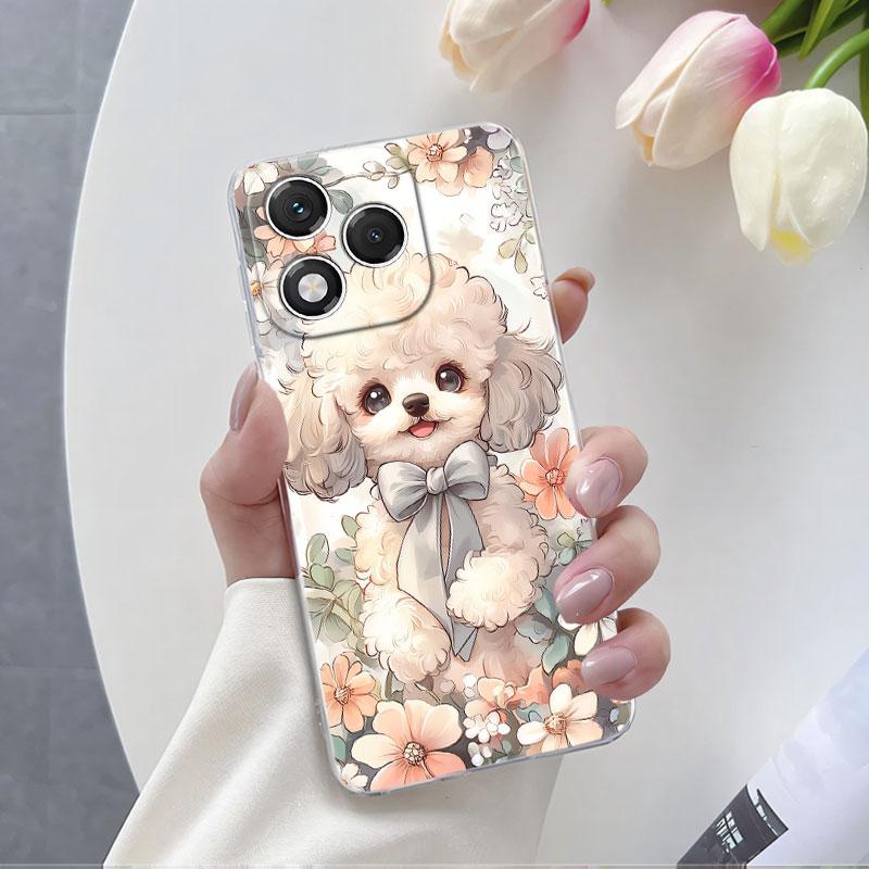 For Honor 400 Lite  Case Luxury Fashion Clear Phone Case For Honor 400 Pro Marble Flower Transparent Soft Silicone Protect Cover