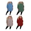 Casual Women Blouse V Neck Loose Fit Long Sleeve Ruffle Trim Solid Color Chiffon Daily Wear Tops