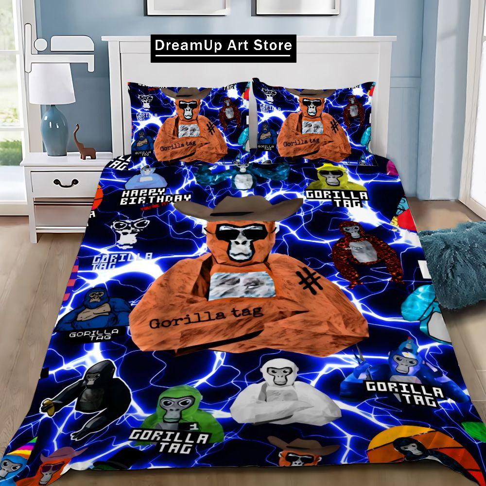 Cartoon Novelty Cool Gorilla Game Tag Duvet Cover Pillowcase Bedding Set Adult Boy Girl Bedroom Decoration Children Gift Single