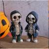 Unique Resin Skeleton Figurine In Versatile Colors For Halloween And Christmas Decor