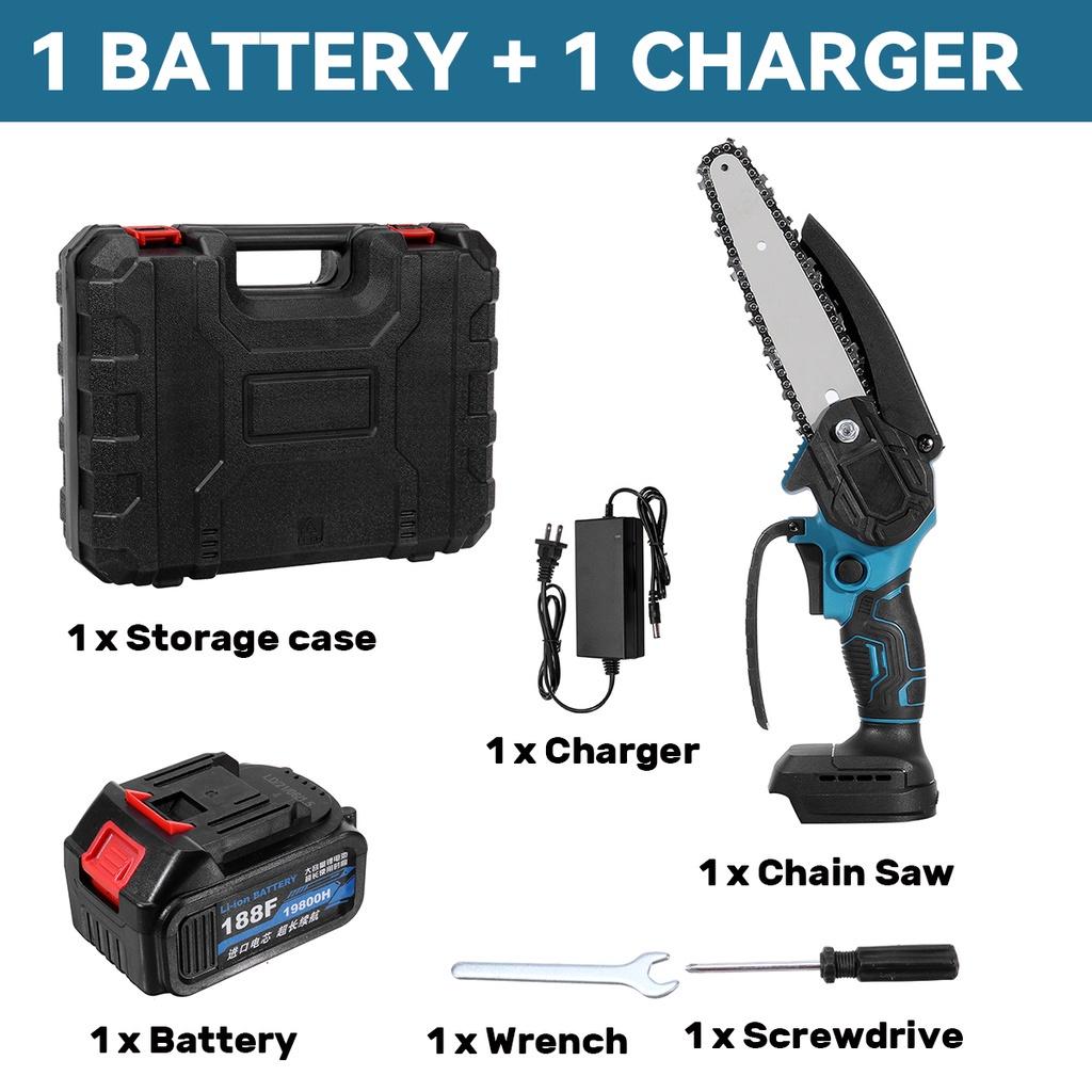 6 Inch Brushless Garden Tool with 19800H Battery Mini Electric Chain Saw Cordless Woodworking Pruning Chainsaw
