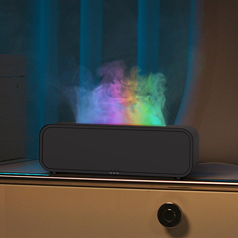Simulated Flame Diffuser Aromatherapy 7color Light Mute Anhydrous Power Off Protection Fast Humidification Can Add Essential Oil