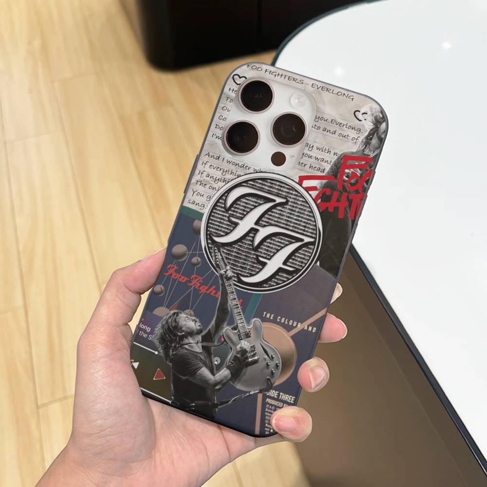 Band F-Foo F-Fighters Classic Rock Phone Case For IPhone 16 15 17 Pro 11 12 13 14 Pro Max Plus Soft Ripple Silicone Cover Shell