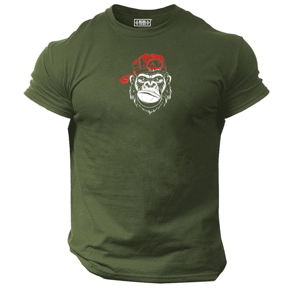 Cool Gorilla T Shirt Gym Clothing Bodybuilding Training Workout Exercise Mma Top
