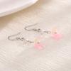 Transparent Pink Small Flower Pearl Earrings Spring  Style Girl Elegant Morning Glory Magnolia Ear Hook Long
