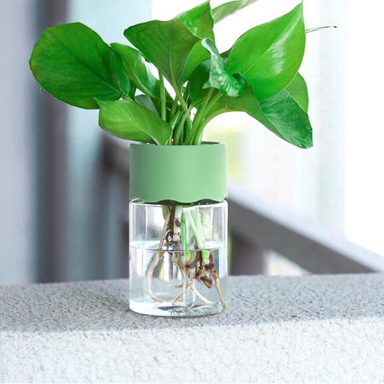 2 ks Mini hydroponický květináč Opakovaně použitelný Průhledný hydroponický květináč Stolní bezpůdní květináče na rostliny pro kancelářskou domácí dekoraci