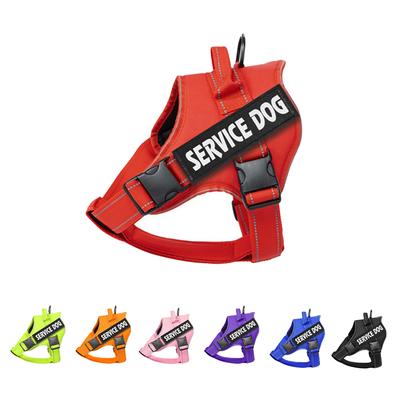 Premium Service Dog Harness Reflective, Breathable & Adjustable - Perfect For Emotional Support Pets Of All Sizes  Includes 4Rem