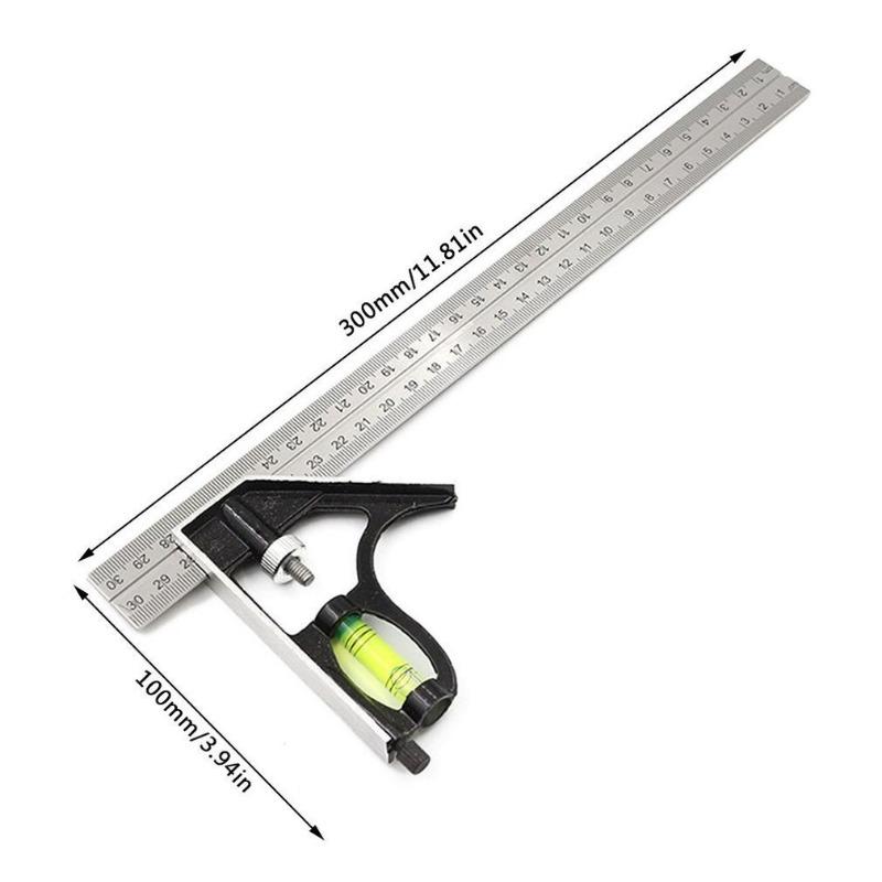 1PC horizontal movable angle ruler stainless steel mobile combination angle ruler civil measuring tool 300MM adjustable ruler