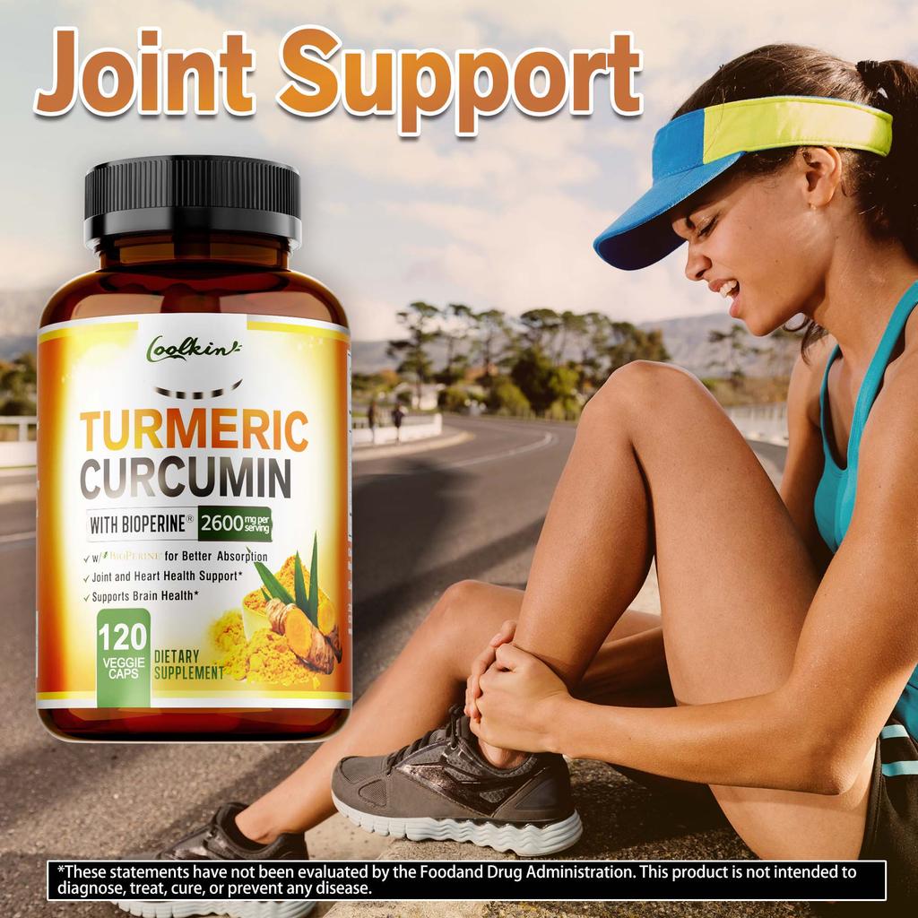 Kurkuma Curcumin 2600mg - Gelenkgesundheit, Linderung von Gelenkschmerzen und Entzündungen