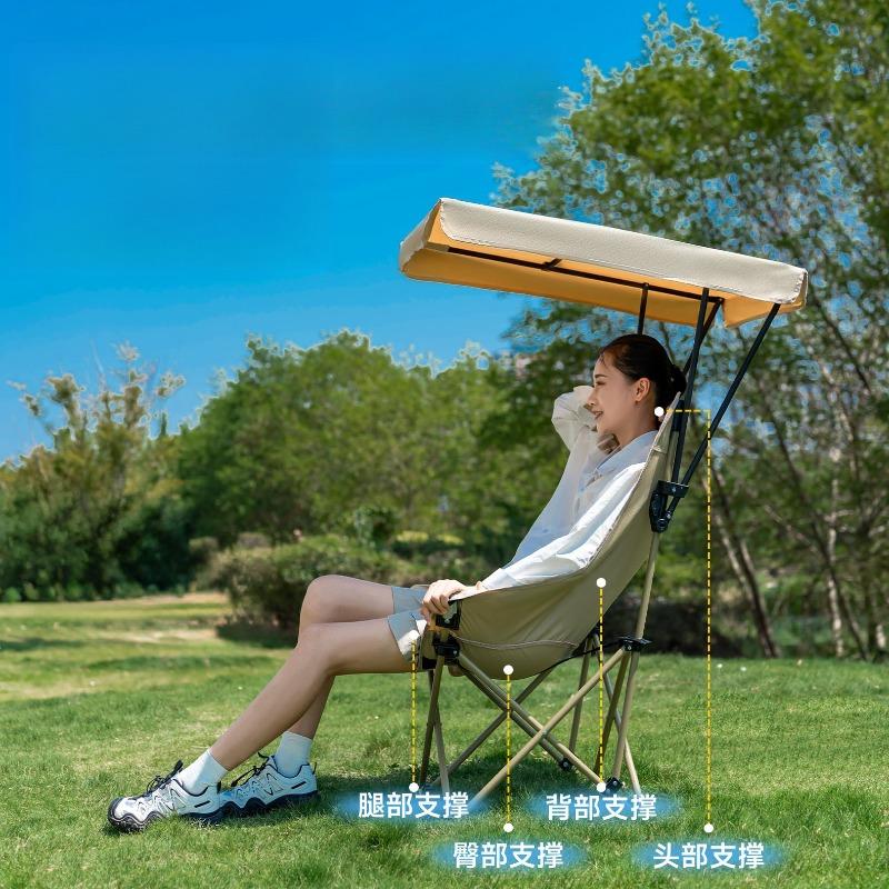 Canopy Chair Portable Foldable Camping Chair with Sunshade Fishing Beach for Outdoor Activities Canopy Folding Camping Chair